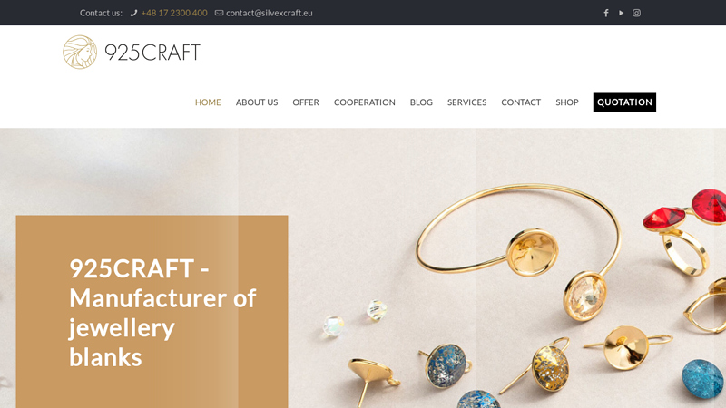 Manufacturer and wholesaler of jewellery components - 925CRAFT