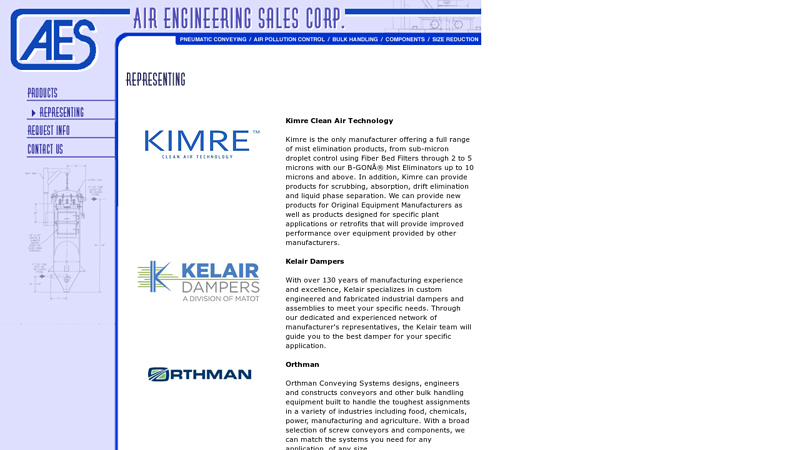 Air Engineering Sales: Representing BinMaster, Camcorp Inc., Clean Gas Systems, DCL Inc., Gustafson, Hartzell Fan Inc., Hivac, Macawber, National Turbine, and many more...