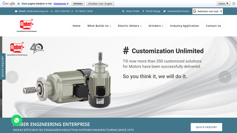 Amber Engineering Enterprise - IE2 Standards induction electrical motors manufacturer and exporter in India
