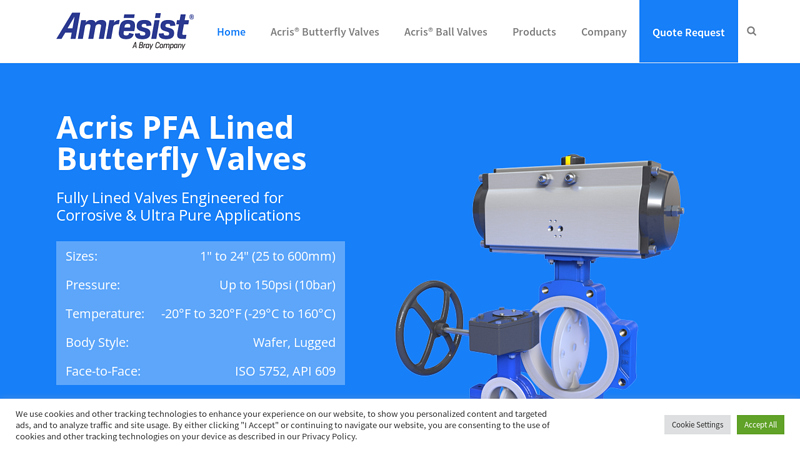 PFA Lined Valves - Amresist Butterfly Valves and Ball Valves