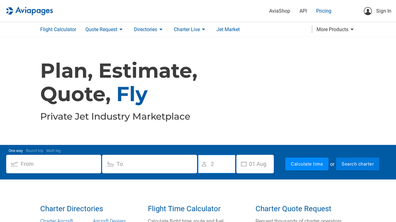 Aviapages - Business aviation tools and services