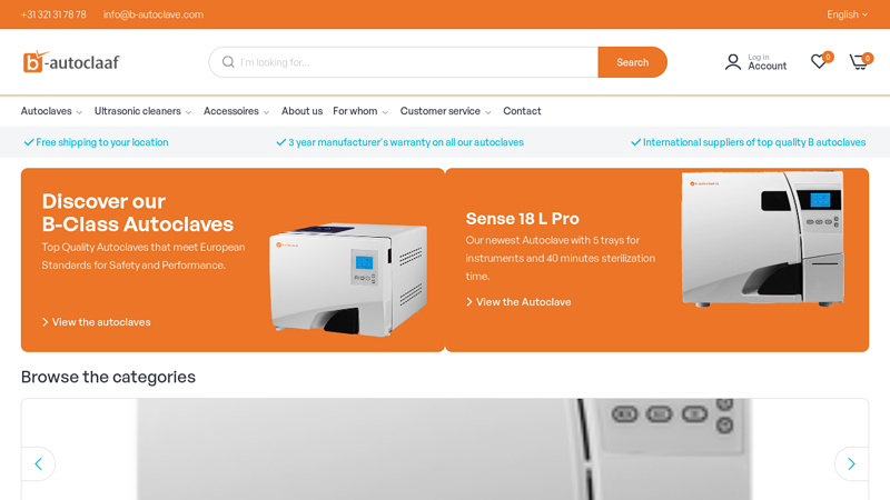 Find the best class B autoclaves and more at B-autoclave! C B-Autoclaaf