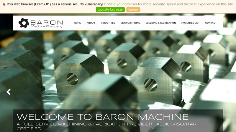 Baron Machine Shop | A Custom CNC Machine Shop in New Hampshire | Aerospace CNC Machining | Milling Turning