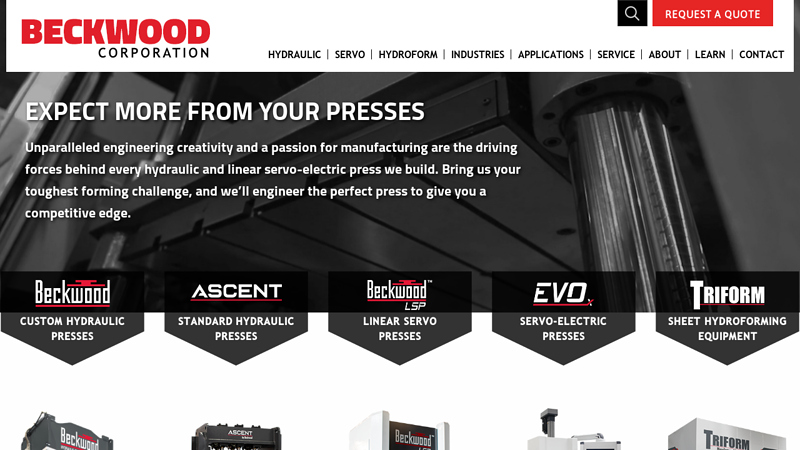 Beckwood Hydraulic Press Company | USA Manufacturer