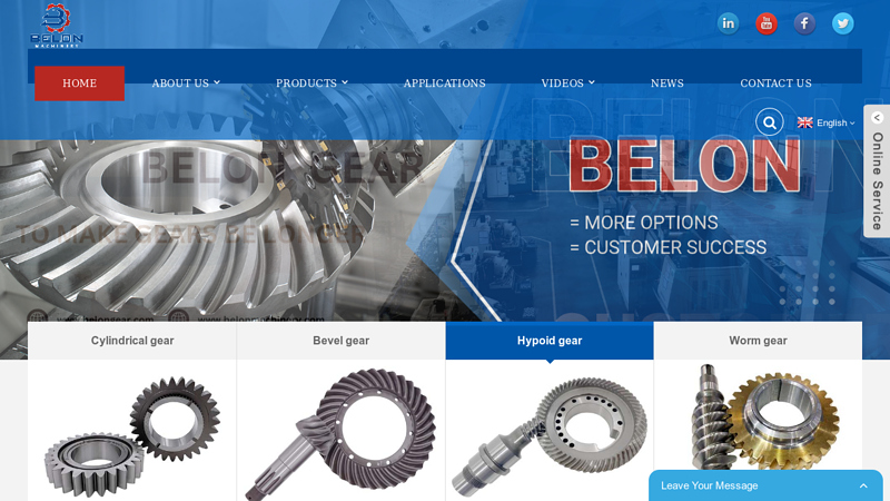 Cylindrical Gears, Bevel Gears, Hypoid Gears - Belon