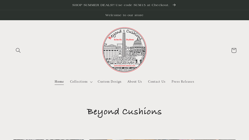 Embroidered Skyline Pillows & Ottomans C Beyond Cushions