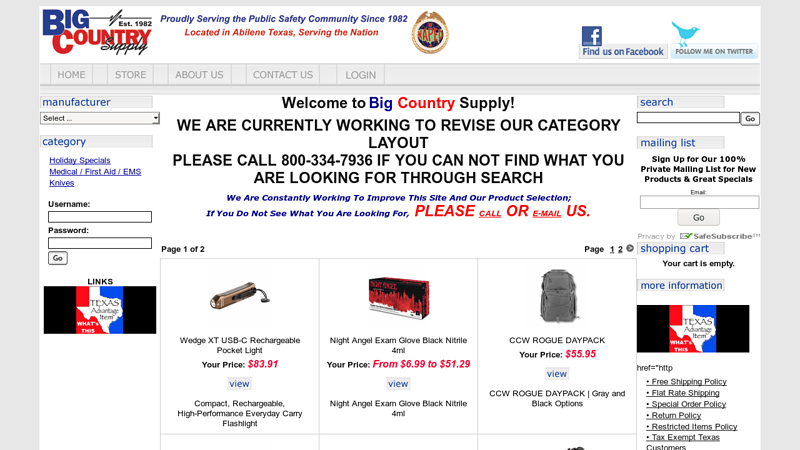 Big Country Supply - Police and Fire Equipment, Lightbars, Flashlights and More!