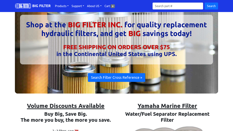 Big Filter Inc. - Your online store for hydraulic filters