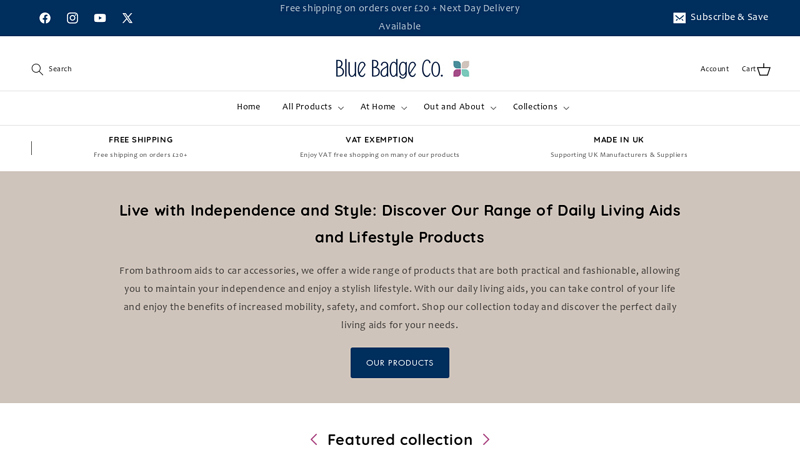 Blue Badge Co: Mobility & Gifts | Living Aids & Accessories
