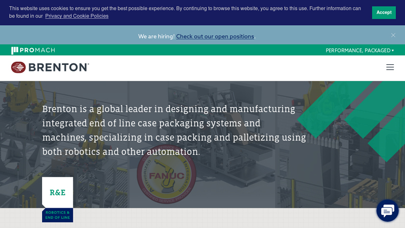Case Packing Equipment - Palletizing Systems & Robotic Packaging Machines | Side Load & Top Load Case Packers | Brenton