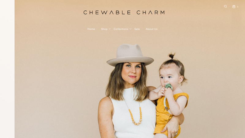 Stylish Silicone Teething Necklaces + Teethers. BPA free & Chew Safe C Chewable Charm