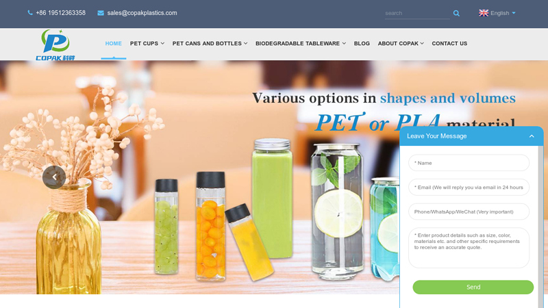PET Cup, PET Juice Cup, PET Plastic Bottles, PET Clear Cup - Copak