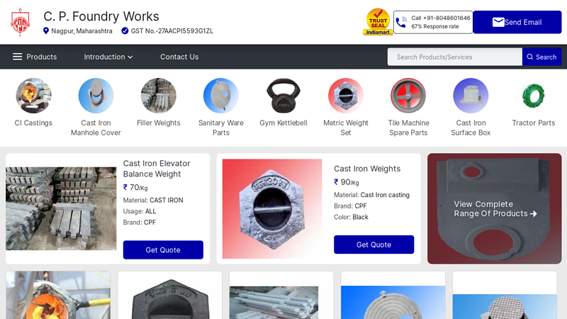 CI Castings and Cast Iron Manhole Cover Manufacturer | C. P. Foundry Works, Nagpur