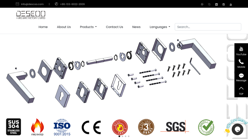 Architectural Hardware | Furniture Fittings | Bathroom Hardware - DESCOO