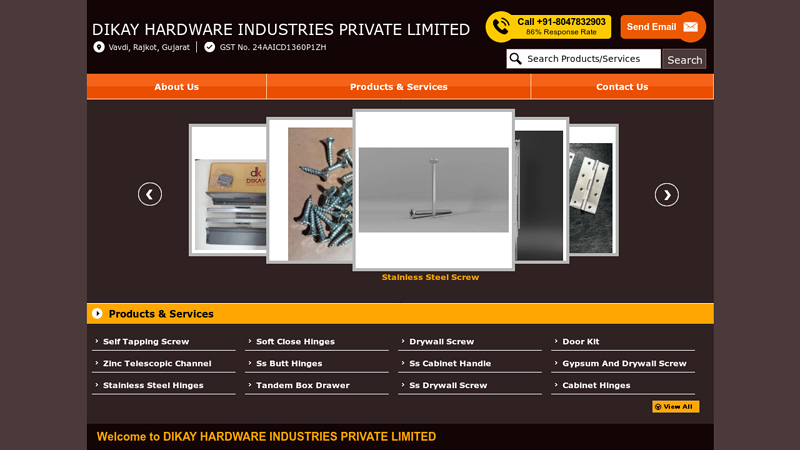 Manufacturer of Self Tapping Screw & Soft Close Hinges by DIKAY HARDWARE INDUSTRIES PRIVATE LIMITED, Rajkot