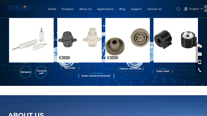 Dobond - Rotary dampers, push latches, automotive interiors parts