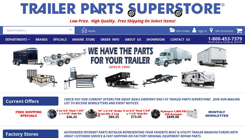 Trailer Parts Superstore - Official Site