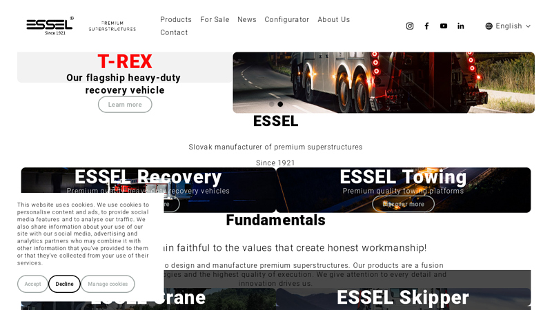 ESSEL - Premium Superstructures | Recovery-Towing-Cranes-Grabs-Skiploaders