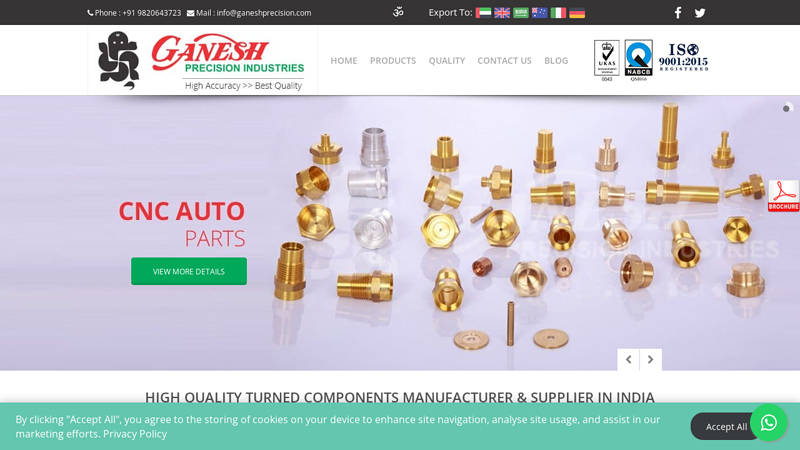 Precision Turned Components, CNC Auto Parts Manufacturers and Suppliers in India