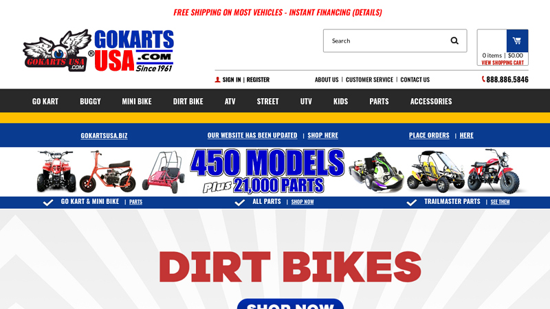 GoKarts USA? | Go Kart | Mini Bike | ATV | Dirt Bike | over 450 Models