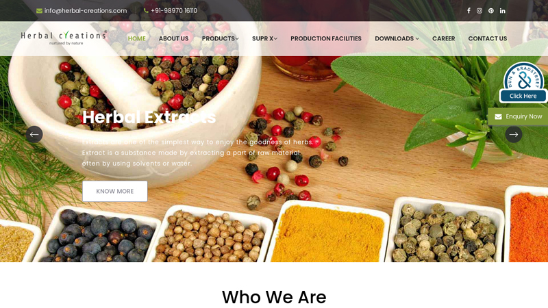 Herbal Creations - Herbal Extracts Manufacturers and Suppliers