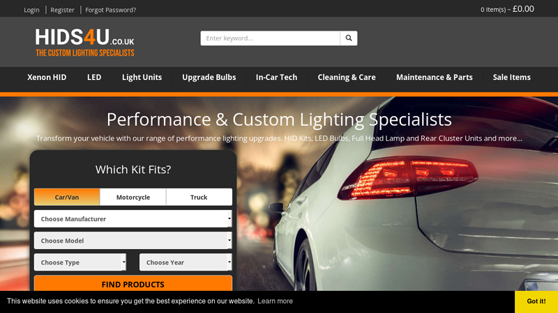 HIDS4U HID Conversion Kits, LED Bulbs, Performance and Custom Lighting Specialists