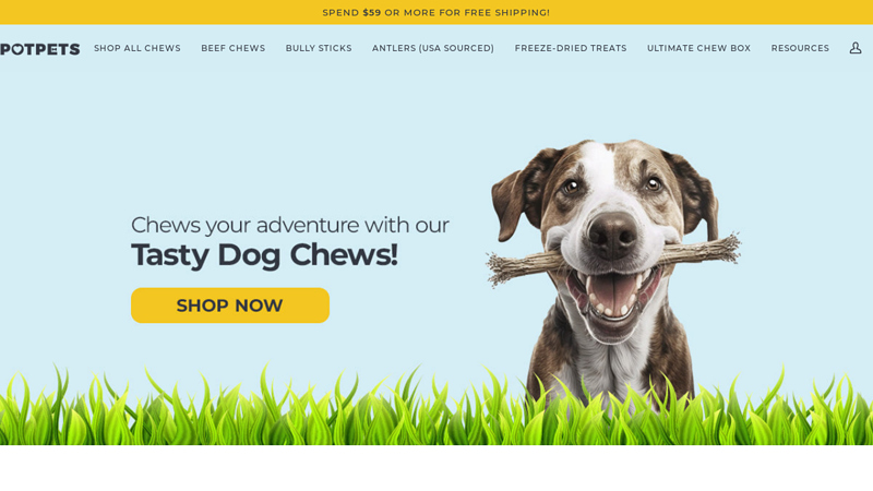 All Natural Dog Treats & Chews | Bully Sticks, Antlers, Jerky & More C Hotspot Pets