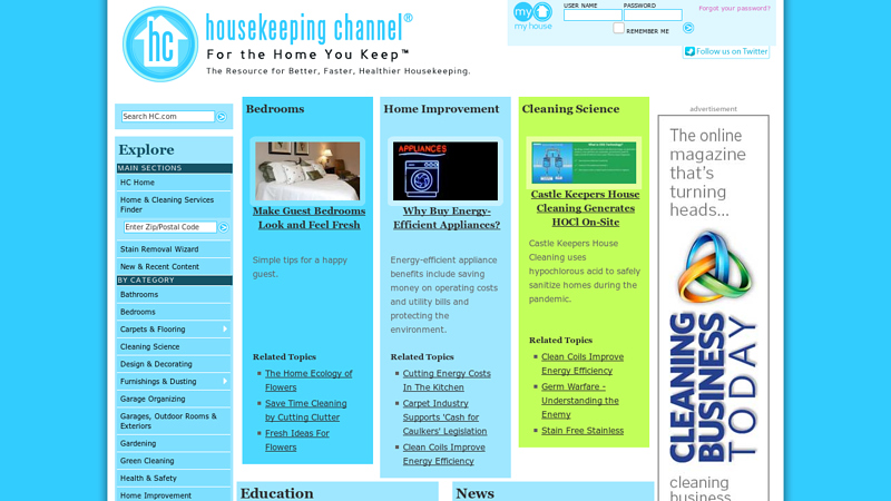 House Cleaning & Housekeeping Advice, Hints & Tips | Housekeeping Channel - For the Home You Keep - The Resource for Better, Faster, Healthier Housekeeping..