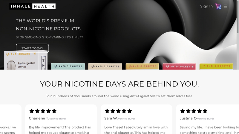 Anti-Cigarette? by Inhale Health?, Leaders in Non-Nicotine Products C IH
