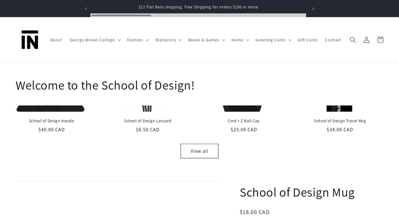 IN Store - George Brown College School of Design Apparel and Products