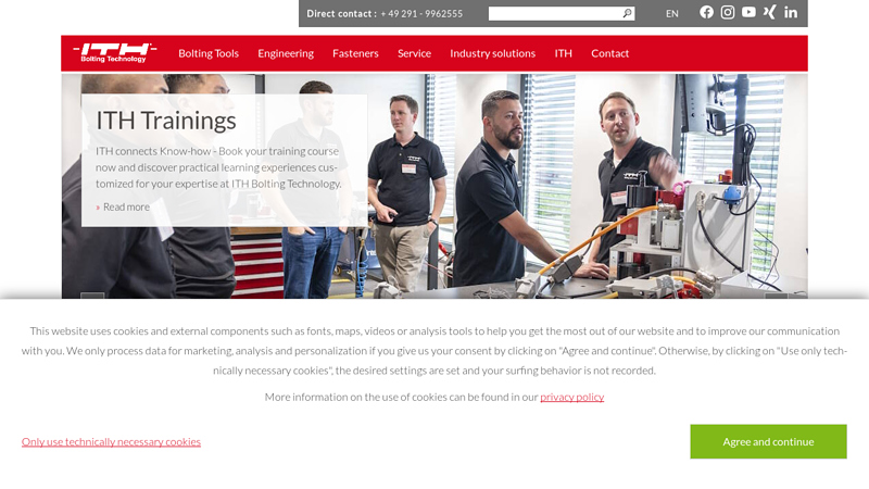 Hydraulic bolt tensioning tools and torque wrenches | ITH
