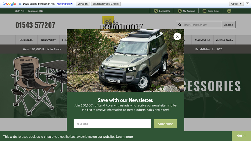 Land Rover Parts, Spares & Accessories | John Craddock Ltd