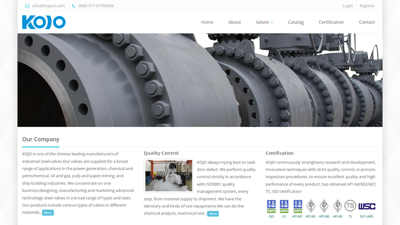 Ball Valve,Gate Valve,Check Valve Manufacturer - KOJO Valve