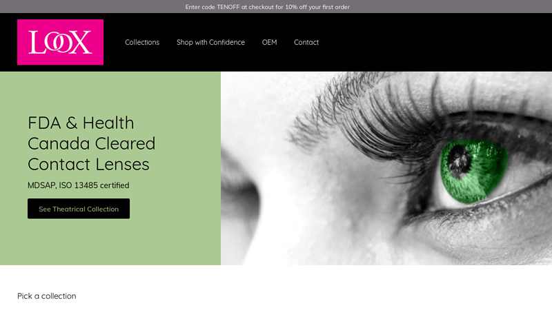 Theatrical & Cosmetic Contact Lenses - US FDA & Health Canada approved C Loox Cosmetic Contacts