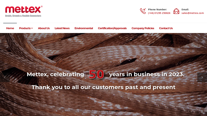 Mettex - Copper Braid, Braided Cable Sleeving & Flexible Wire