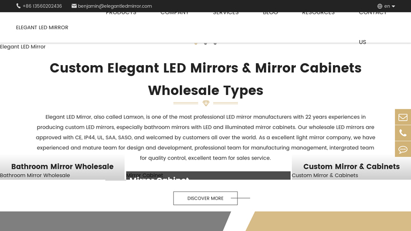 Bathroom LED Mirror Manufacturer, Custom Mirror Cabinets Wholesale | Elegant LED Mirror