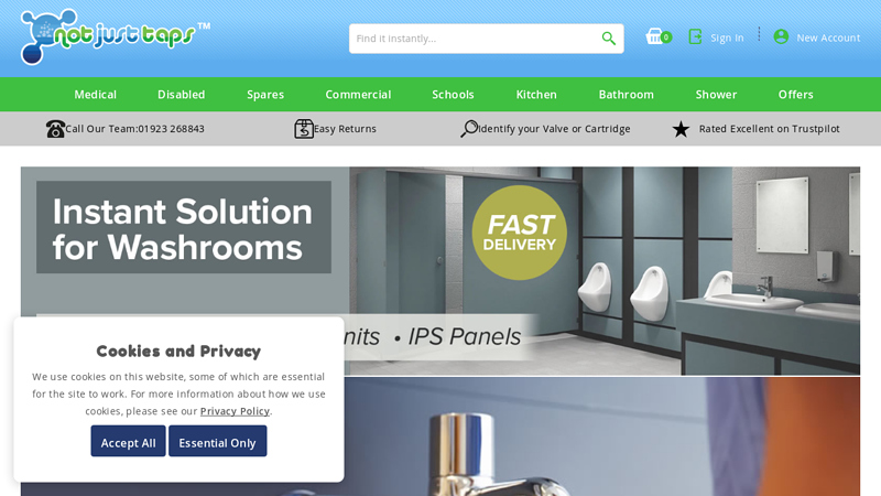 Medical & Commercial Taps & Sinks, Tap Spares | Kitchen, Bathroom & Shower Accessories - NotJustTaps.co.uk