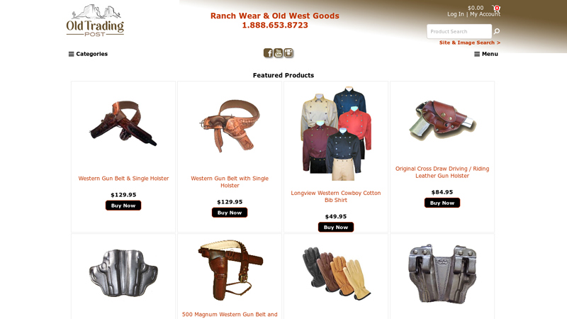 Old Trading Post - Oldtradingpost.com the finest in Western Leather Products Old West Gun Leather, Western Gun Leather, Buckskin Apparel, Western Wear, Cowboy Clothing and Accessories, OldTradingPost.com Old Trading Western Store specializes in Old West and Modern Gun Leather, Western Wear, Cowboy Clothing, Boots, Hats, Gun Leather, Leather Canteens etc.