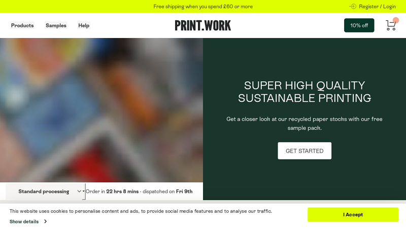 PRINT.WORK | Quick, recycled, sustainable online printing