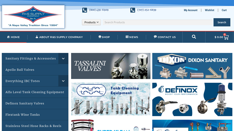 R&S Supply Company | Valves, Fittings, IBC Totes, Washdown Products | RS Supply