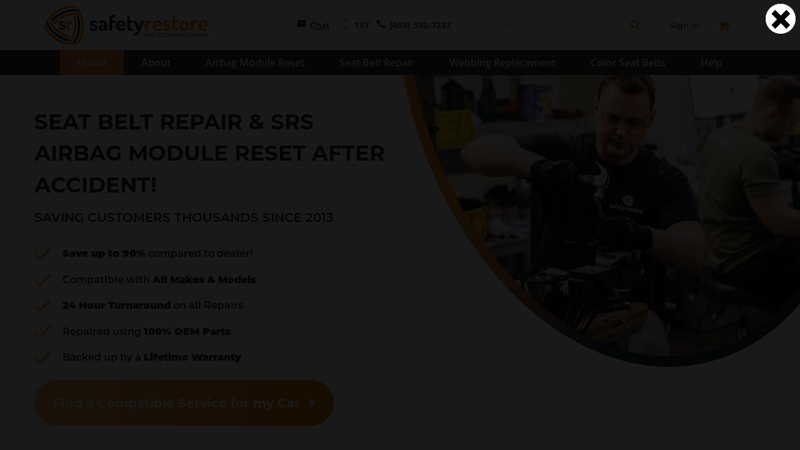 Seat Belt Repair Service | Airbag Module Reset - Safety Restore - Safe