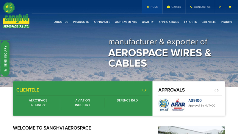 Aerospace Wire & Cable Manufacturers, Custom Aircraft Wires & Cables Exporter