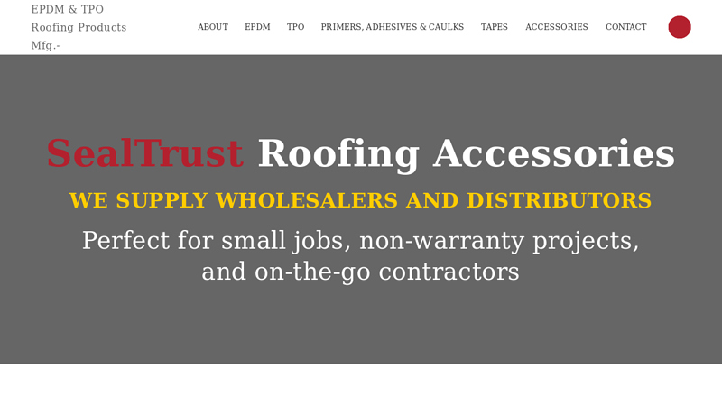 EPDM & TPO Roofing Accessories - EPDM & TPO Roofing Products Mfg.