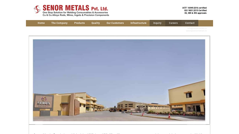 Senor Metals Pvt. Ltd : Manufacturer Welding Consumables | EDM Wires | Components