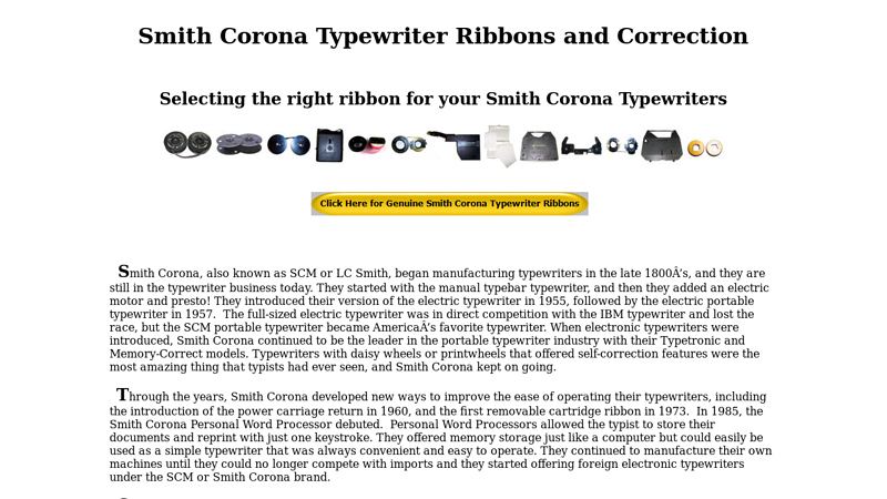 Smith Corona Typewriter Ribbons and Correction Tape