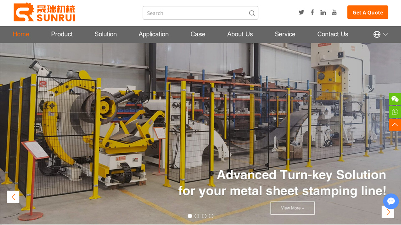 Coil Handling Equipment, Turnkey Metal Stamping line, Coil Blanking line, Press Feed Line, Coil Feed Line, Destacker and transfer system, Decoiler straightener feeder,3D conveying manipulator, 3D transfer system, destacking/stacking systems, robot integration systems- SUNRUI MACHINE