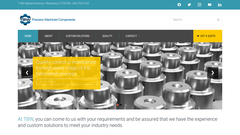 Buy Precision Machining Metal Parts| Machined Parts | TBW Precision Machined Components