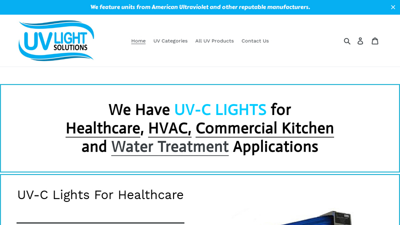 UV Light Units for healthcare HVAC airstream coil water C UVLightSolutions