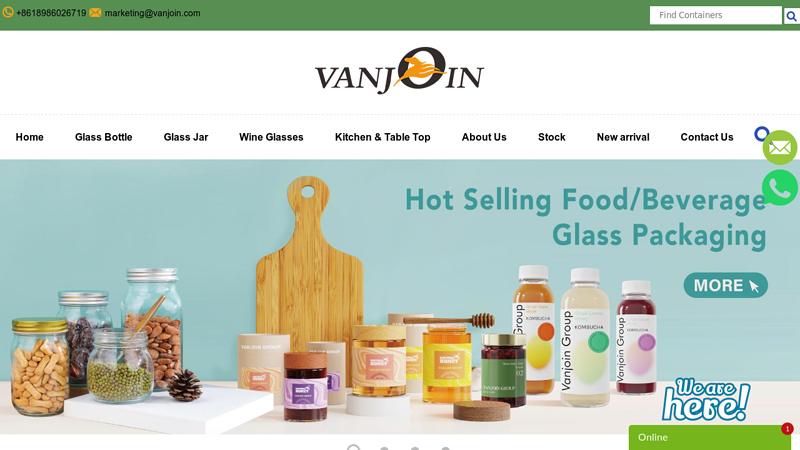 glass bottle and glass jar
