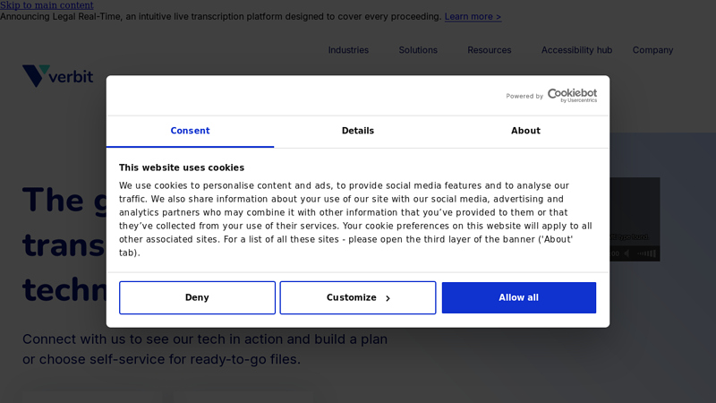 Verbit: AI-Based Transcription & Captioning Services